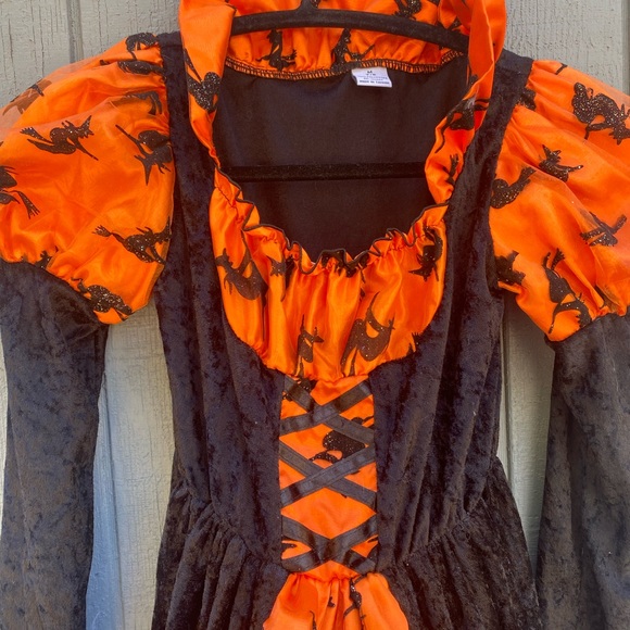 Halloween Witch Hoop Dress with Matching Hat - Picture 8 of 16